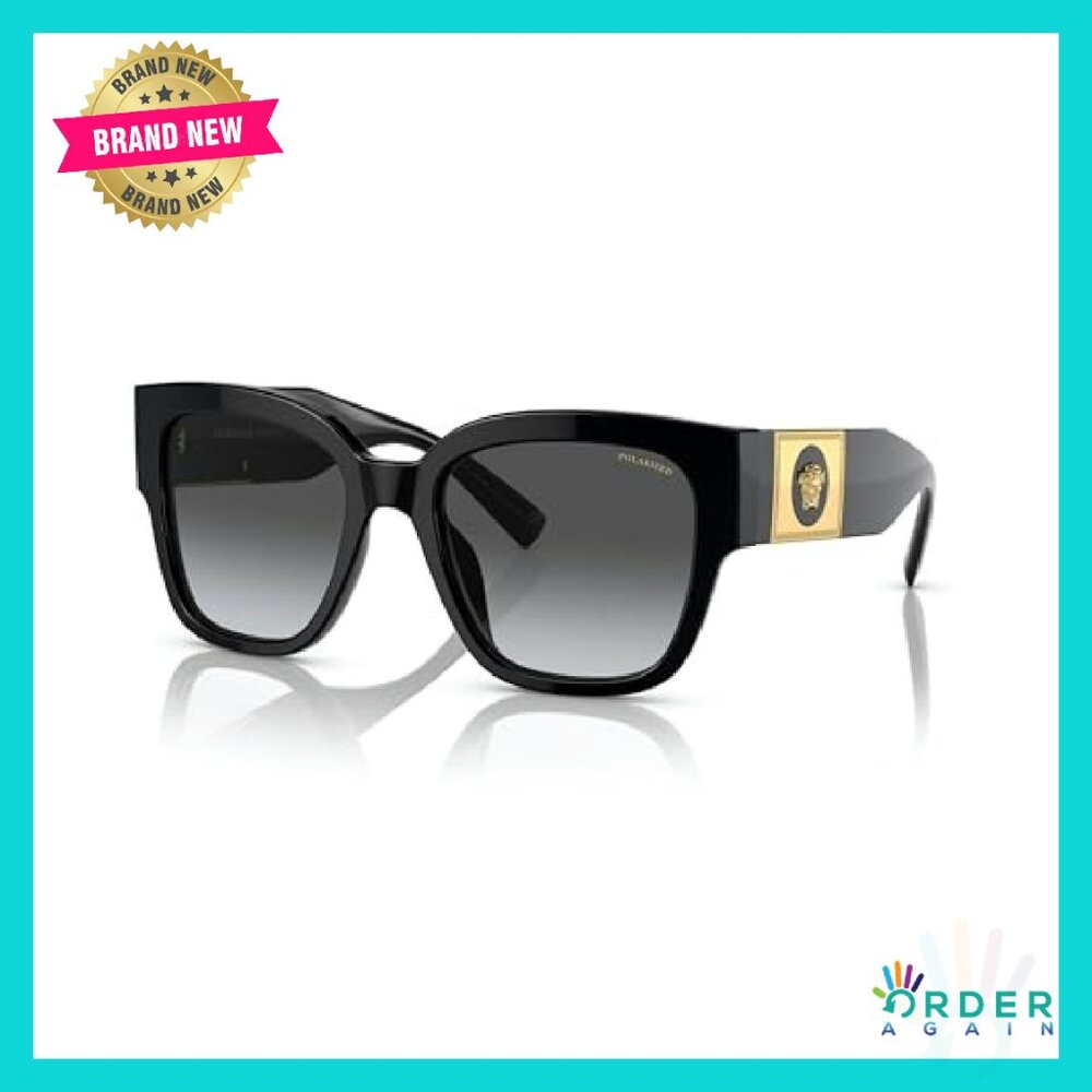 Square Sunglasses Plastic Frame Grey Gradient Len… - image 2